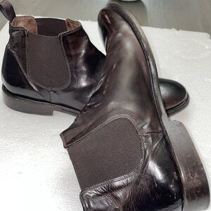 M Gemi Italian Designer Dark Brown Calf Leather Chelsea Boots Men’s Size 42